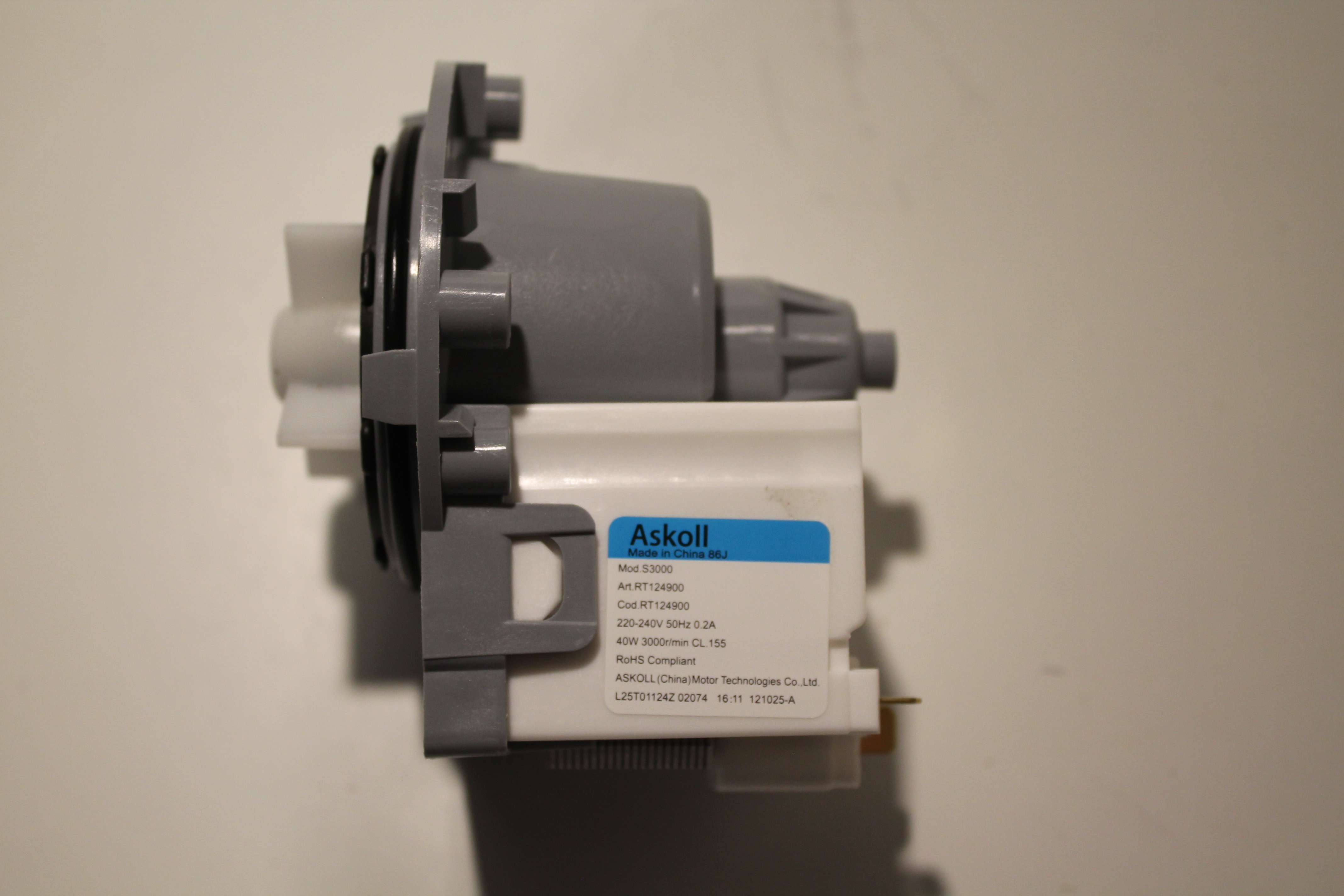 Сливной насос, помпа стиральных машин Askoll 40w Indesit/Samsung/LG 144997 PMP000UN.